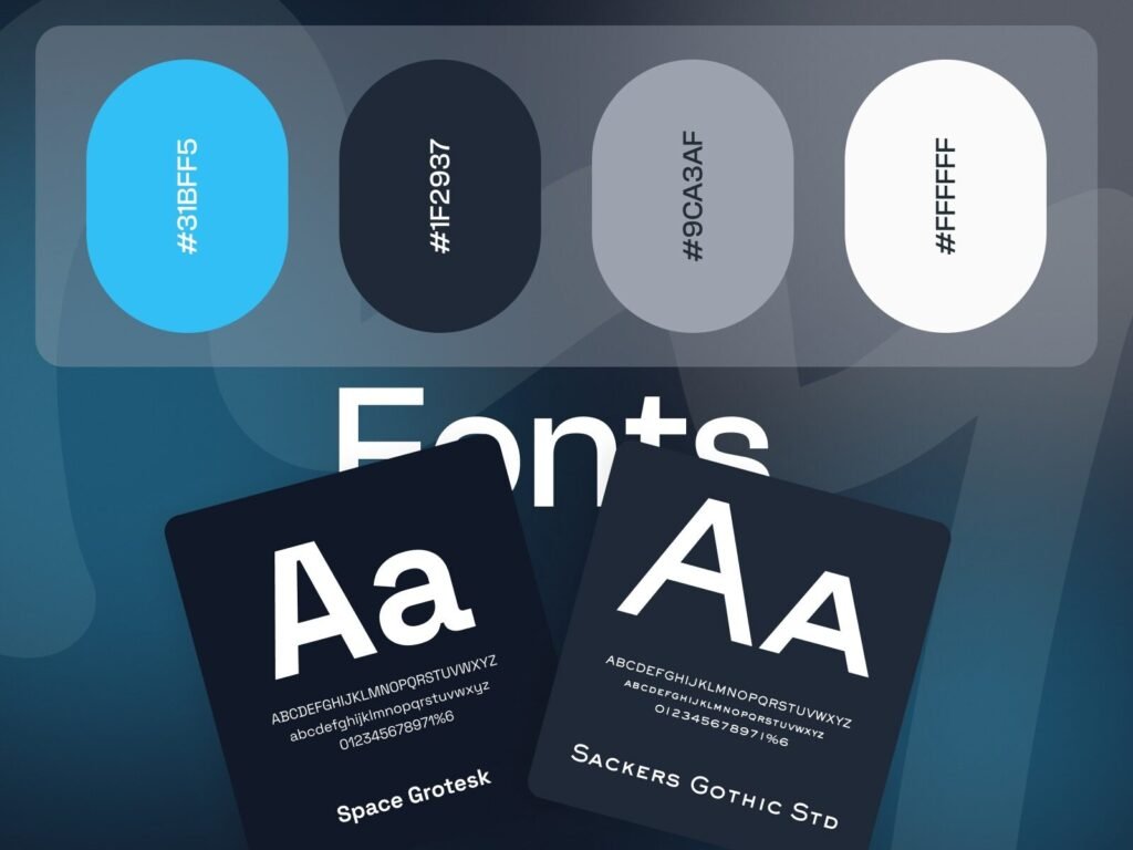 Modern UI/UX design system for VR startup website design service