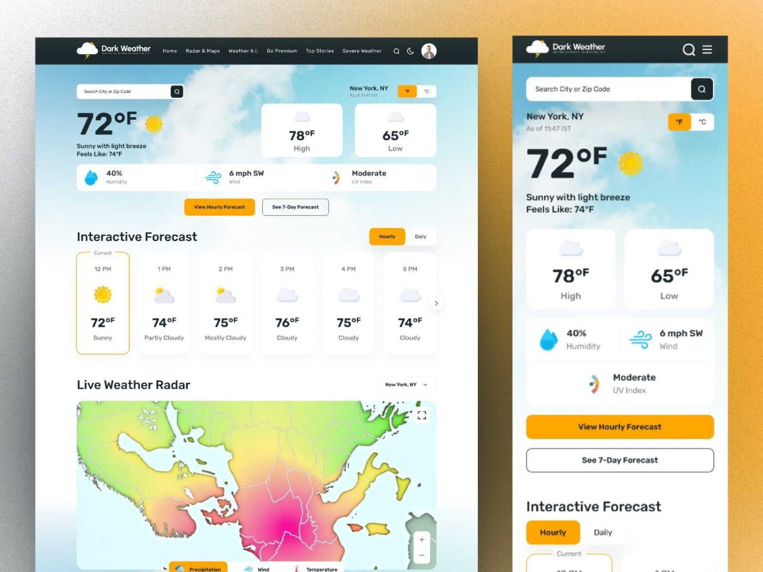 Modern Weather Website UI/UX Design Guide for Real-Time Forecast ...