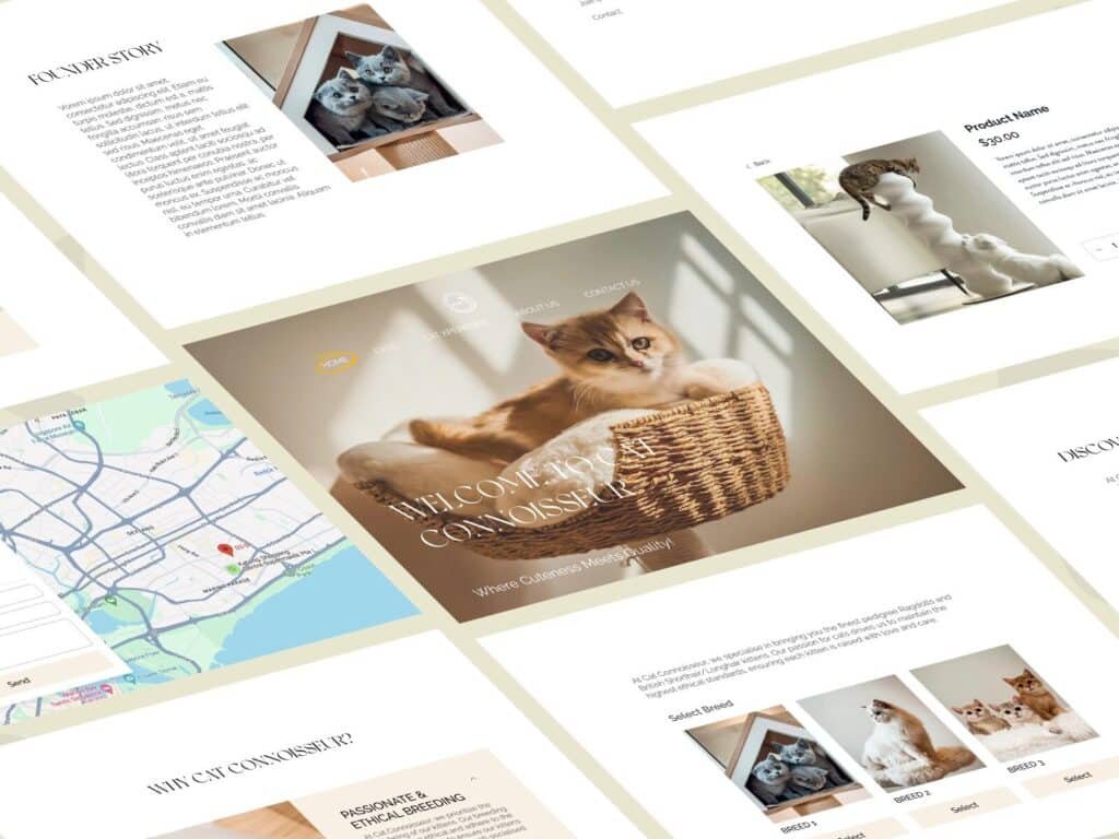 Mobile view of pet website UI UX design