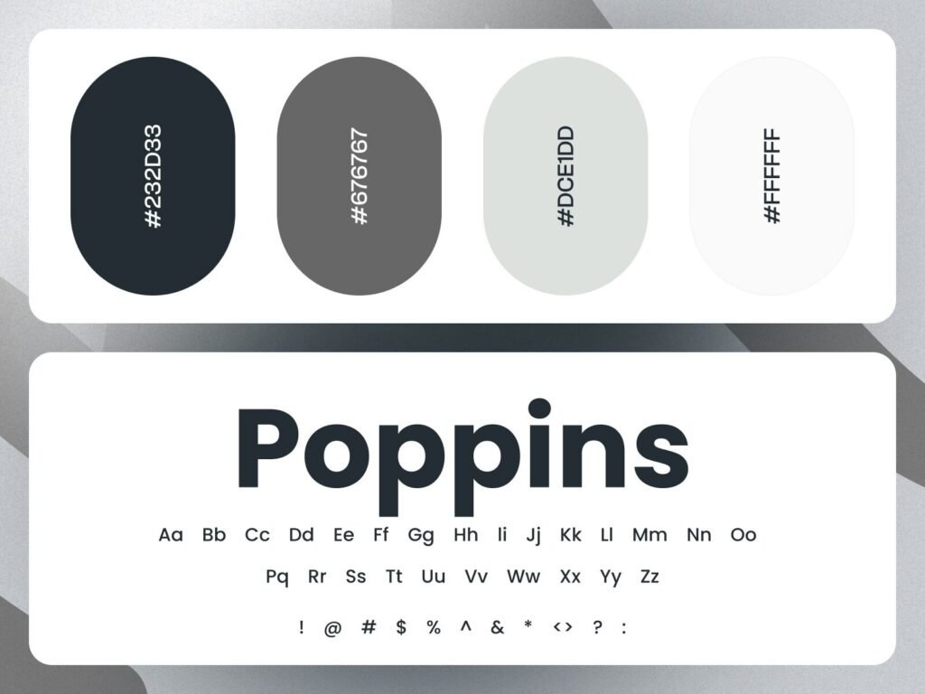 Modern music website typography and UI color palette design