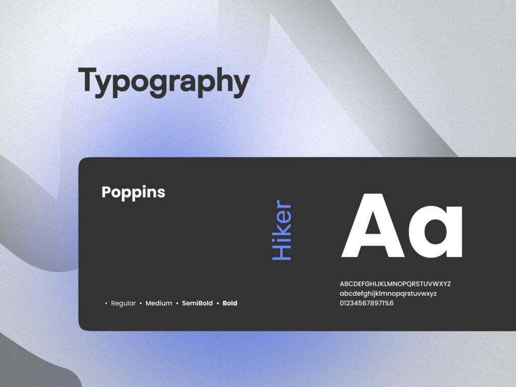 modern freelance marketplace UI design typography using Poppins font family