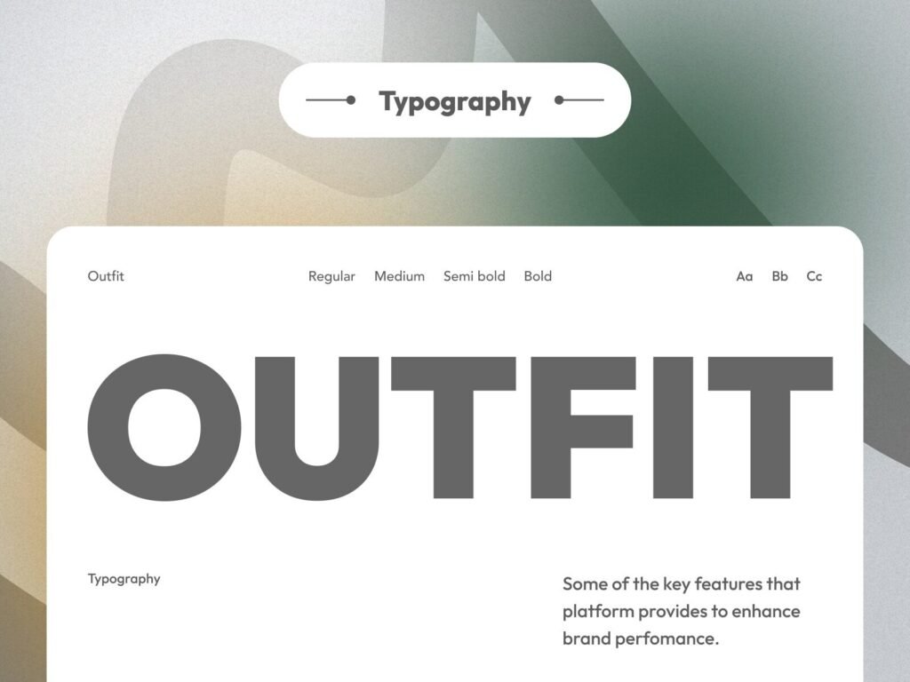 modern real estate investment website design typography using Outfit font family