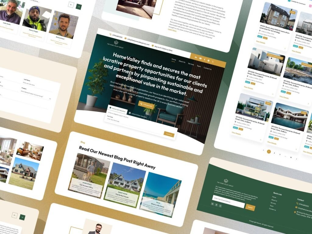 real estate investment website design blog layout for SEO growth