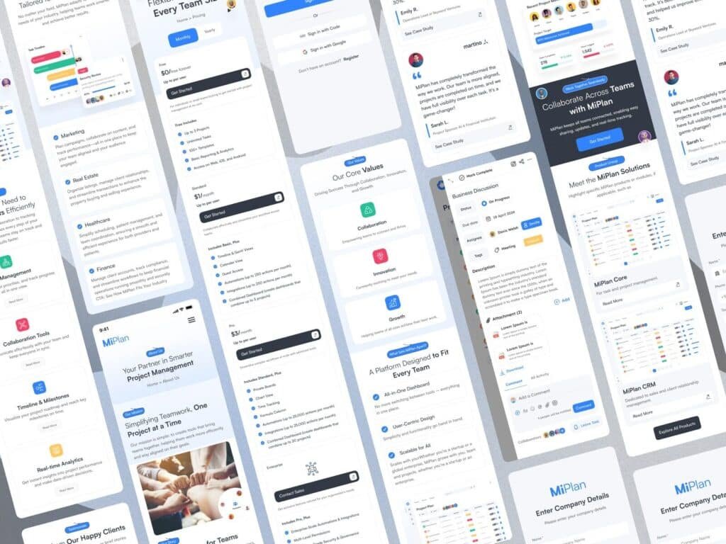 project management software SaaS dashboard interface UI design