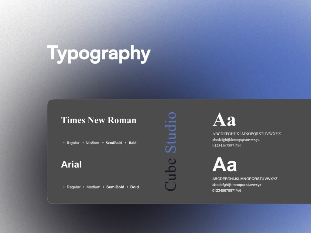 interior design website typography UI serif and sans serif font combination