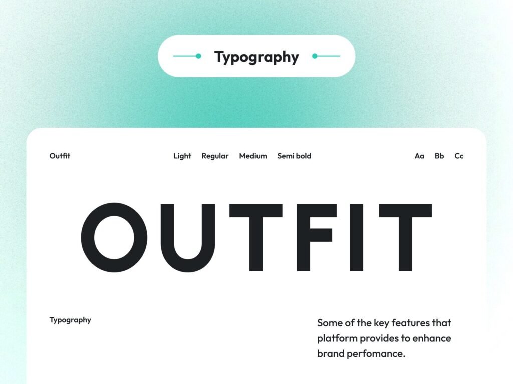 clean typography system using outfit font for modern digital agency UI design
