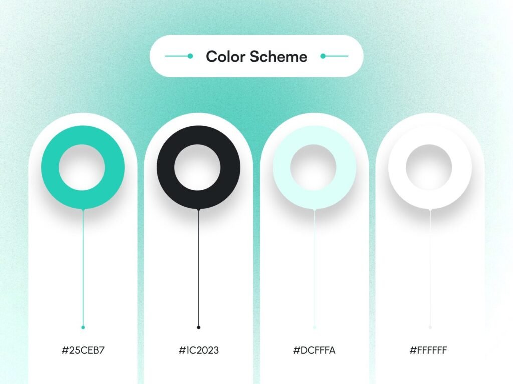 teal black and white color scheme for modern digital agency UI design