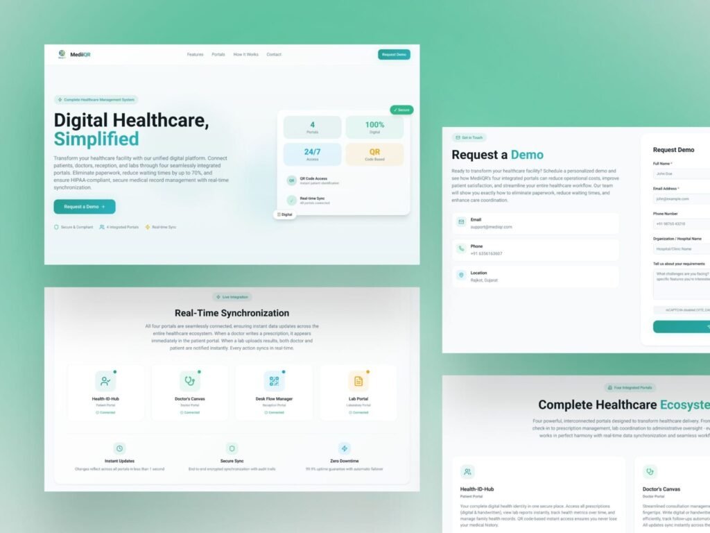 Medical website design for healthcare software platform and patient engagement