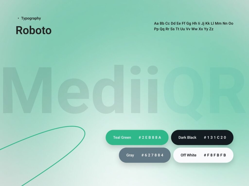 Healthcare UI UX design system with typography color palette and branding guidelines