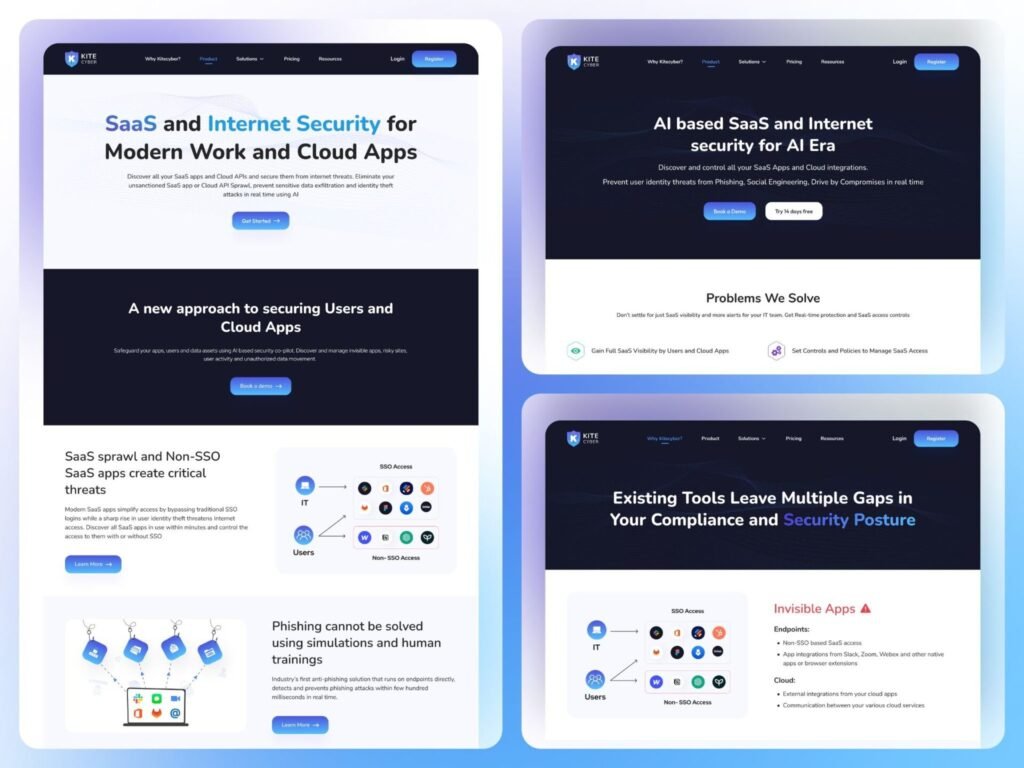 SaaS security dashboard design
