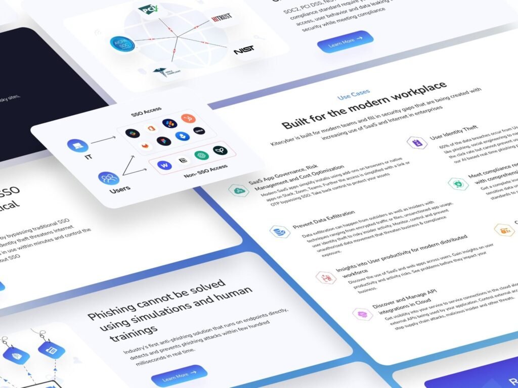 Enterprise cloud security landing page design