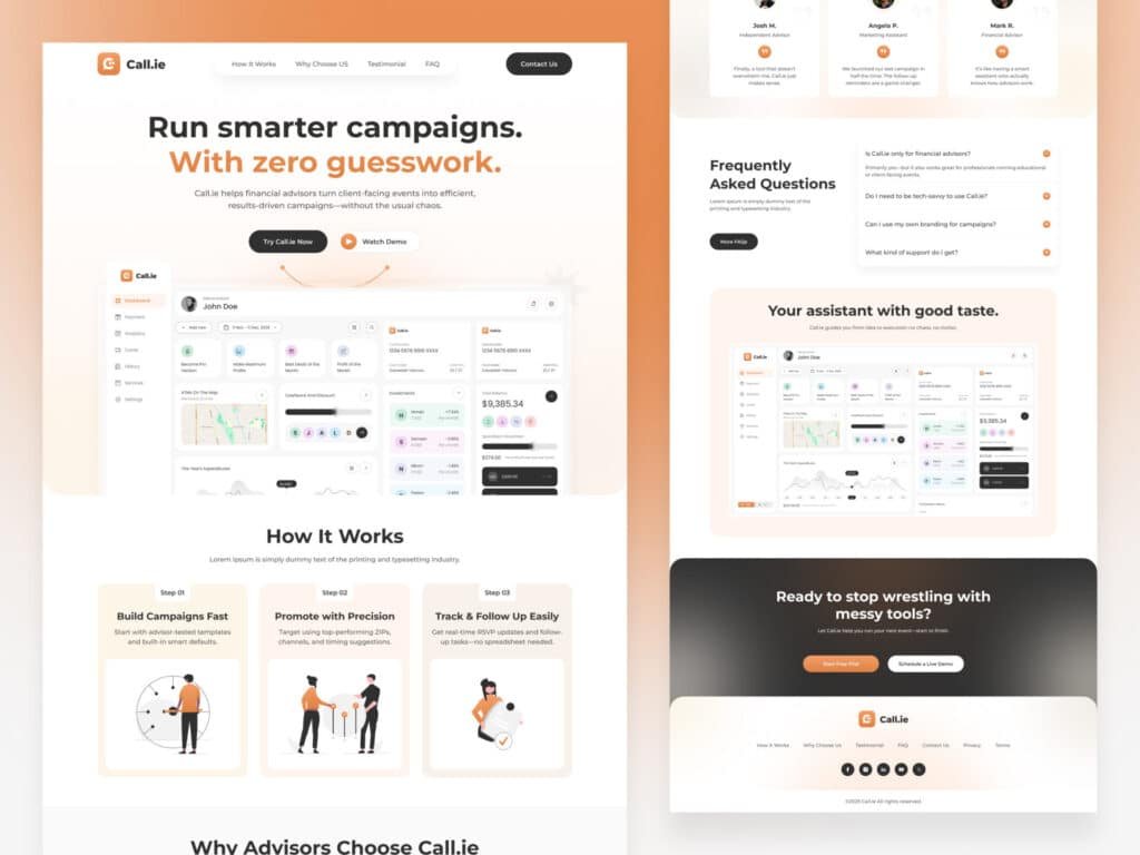 Financial Advisor Landing Page Design