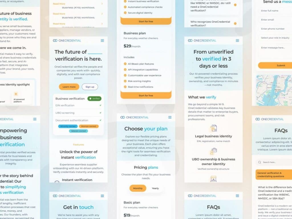 Business Verification Features and KYB Identity Verification UI
