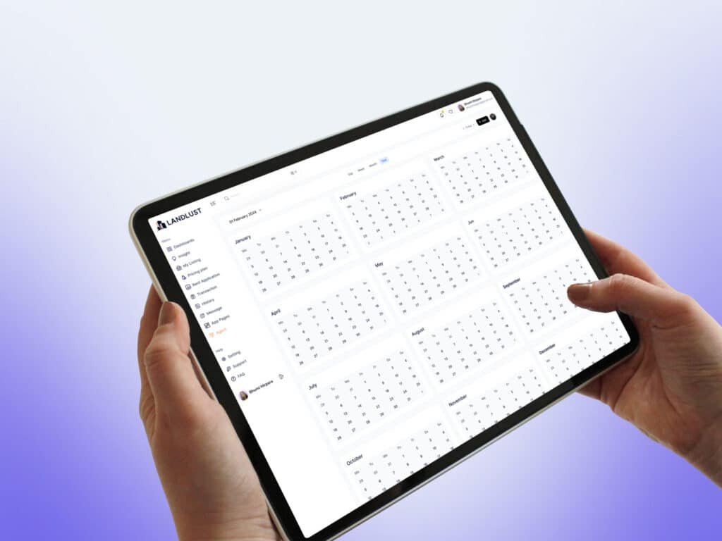 Property Management Calendar UI for Real Estate Scheduling
