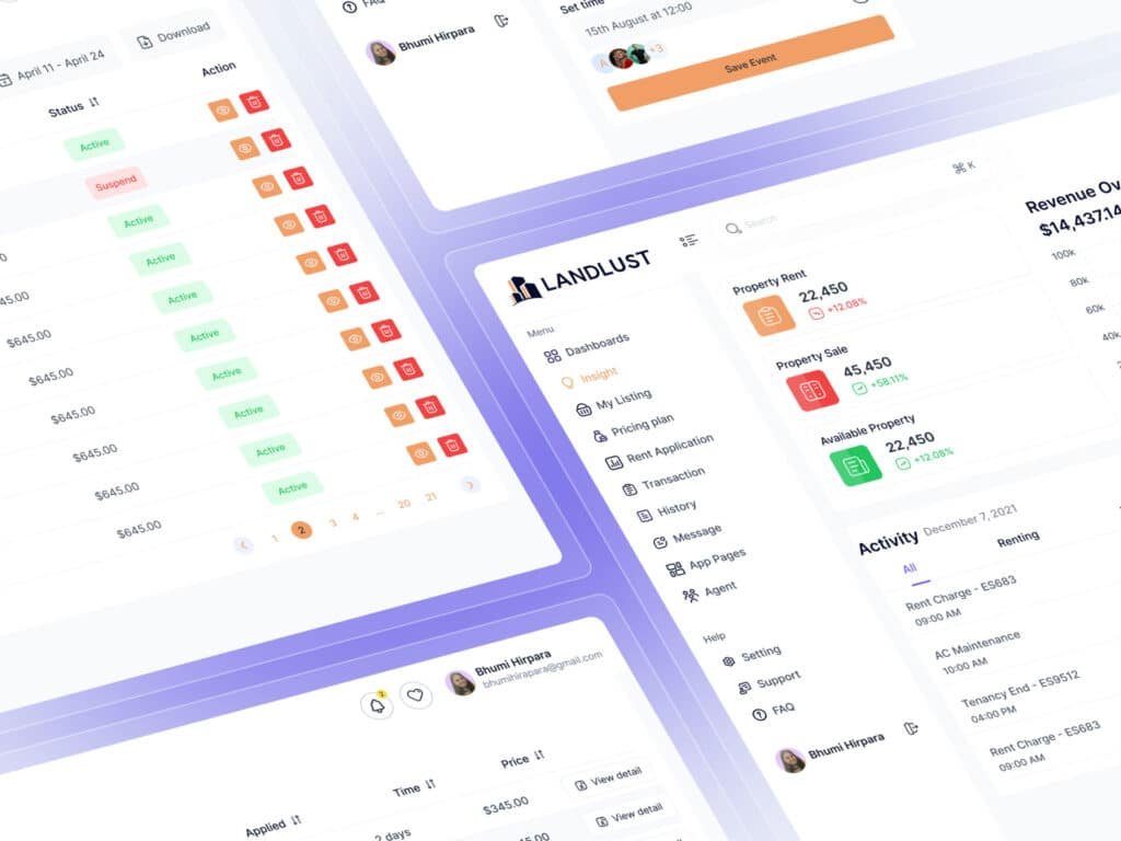 Real Estate Property Management Dashboard for Agent and Team Management