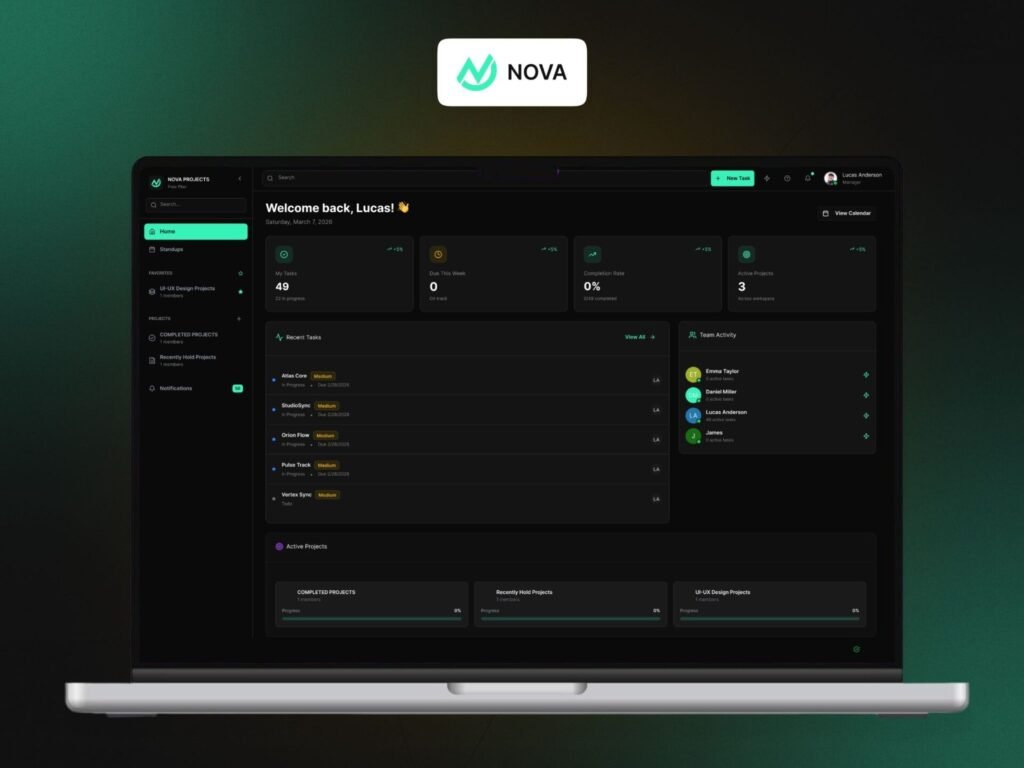 Project Management Dashboard UI/UX Design for Modern Teams