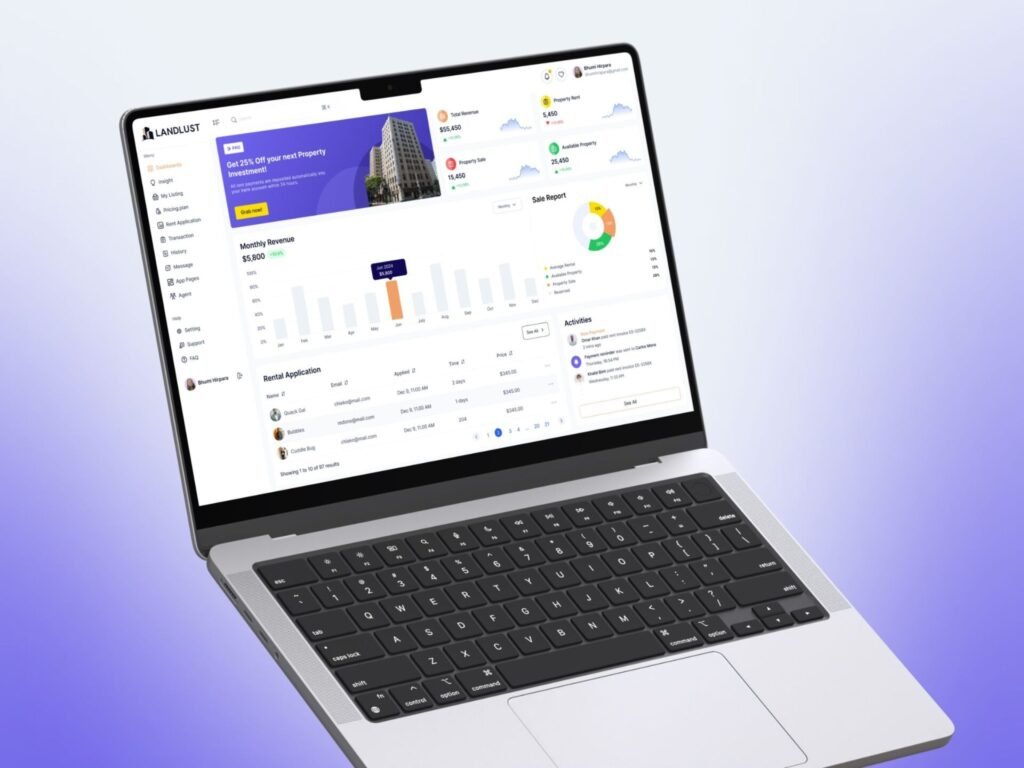 Property Management Software Dashboard UI/UX Design for Real Estate Businesses